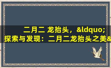 二月二 龙抬头，“探索与发现：二月二龙抬头之美”